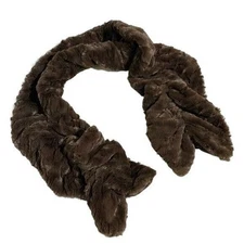 Faux Fur · Twisted Spiral Pull-Through Scarf · 100% Polyester · Brown