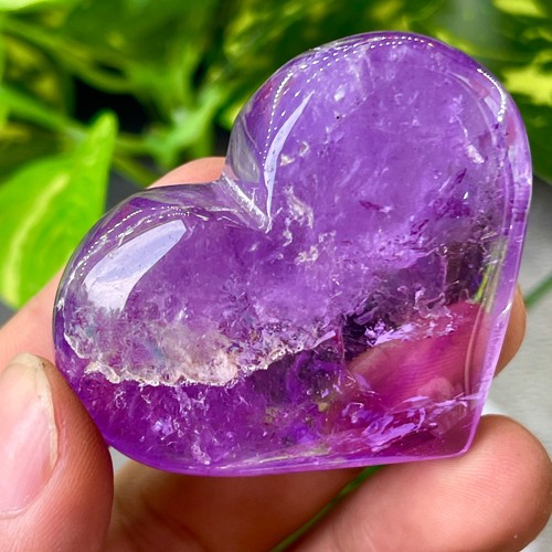 75G Ametista Naturale Intaglio Amore Cuore Cristallo Minerale Guarigione - Foto 7 di 12