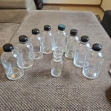  8 Glass 8oz Round Storage MediaBottle with MetalScrew Caps  1 Bottle W/stoppr
