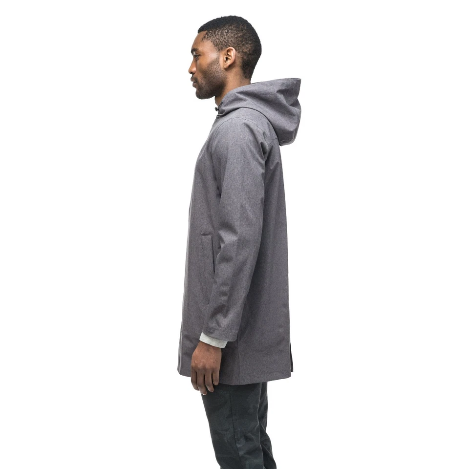 $450 NUEVO CON ETIQUETAS NOBIS Para hombres Londoner Impermeable Chaqueta Parka Gris Pequeño Foto 3 de 4