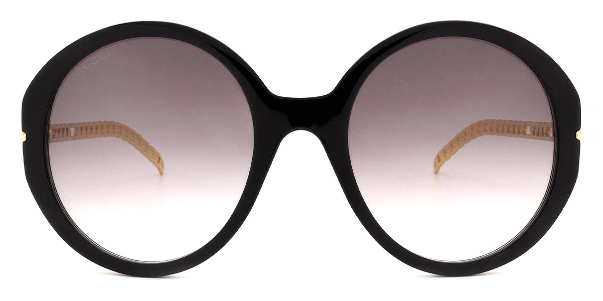 Gucci GG 0726S 001 Round WOmen's Sunglasses - Black Gold