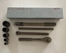 Vintage Ampco W-290 9-Pc Non-Sparking Safety Socket Set 1/2" Drive COMPLETE