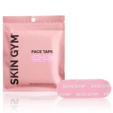 SKIN GYM Face Tape, 128 Pre-Cut Strips for Overnight Anti-Aging Treatment Pink
