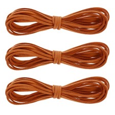 3Set Faux Suede Leather String 4.4 Yards 3mm Flat Suede Cord Orange