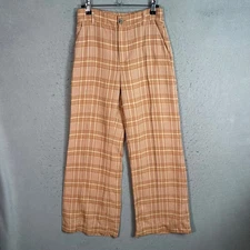 & Other Stories Paris Atelier Womens Size 34 Plaid High-Waisted Wide-Leg Pants