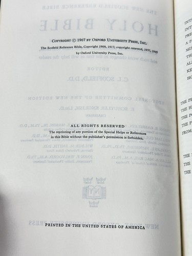 Holy Bible Concordance New Scofield Edition Reference Edition Oxford 1967 NEW - Bild 4 von 5