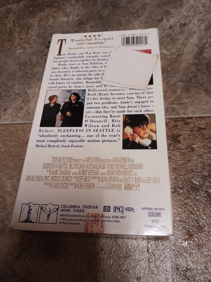 Vintage Sleepless In Seattle Movie VHS Tape Tom Hanks Meg Ryan Sealed NWT DS  - Image 3 of 4
