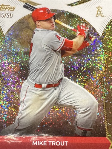 2025 Topps Welcome To The Club “3X MVP” /50 Mike Trout Gold Stardust Foil #8 FS - Picture 7 of 12