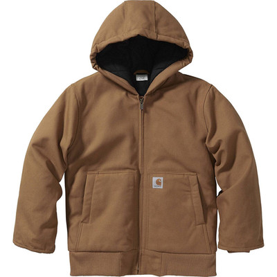 Carharttジャケット Carhartt OJ8545 Kids Active Hooded Jacket Canvas Insulated Brown