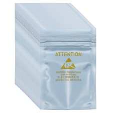 100 Pcs Anti Static Shielding Bag 2.4" x 3.5" Resealable ESD Bags, Silver Gray