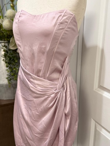 Womens Do+Be Pink Satin Cocktail Dress Size Medium - Picture 2 of 2