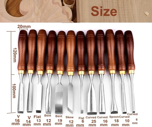 Craftsmanship Elevated: 12-Piece Chisel Set with Walnut Handles & Storage Case - Picture 5 of 10