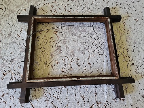 Antique Wood Tramp Art Picture Frame Fits 8"×10" Image Or Painting - Picture 16 of 21