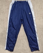 Vintage Adidas Track Pants Men's XXL Navy Blue Baggy Wide Leg Sweatpants Y2K
