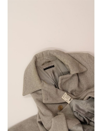 Abrigo SISLEY Mujer Doble Pecho IT 42 Gris Medio Lana FA12 - Imagen 5 de 5