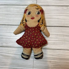 Vintage GoldiLocks 3 Bears Hand Sewn Flat Cloth Doll Sewing Pattern Bean Bag