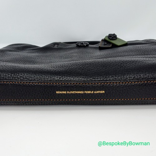 Coach Rogue Slim briefcase. One Of kind Upcycled Bag w/ Skulls.  Black/Green - Picture 8 of 19