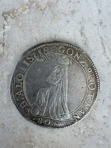 moneta argento antica San Luigi Gonzaga - Foto 1 di 2