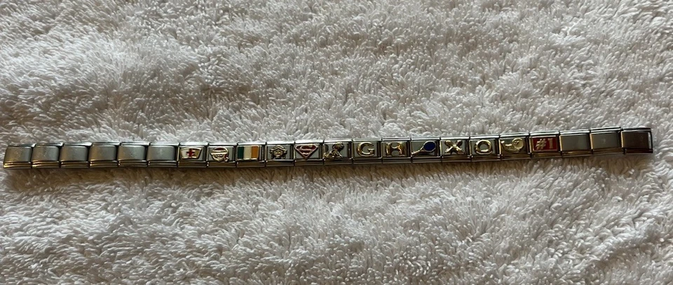 Pulsera Zoppini Charm Oro 18k Acero Inoxidable Italia Componible Perro Santa Foto 2 de 4