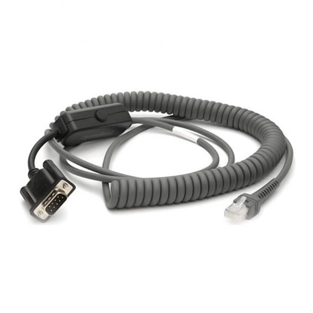 Zebra 12ft (3.7m) Coiled RS232 Serial Cable (CBA-R12-C12ZAR)