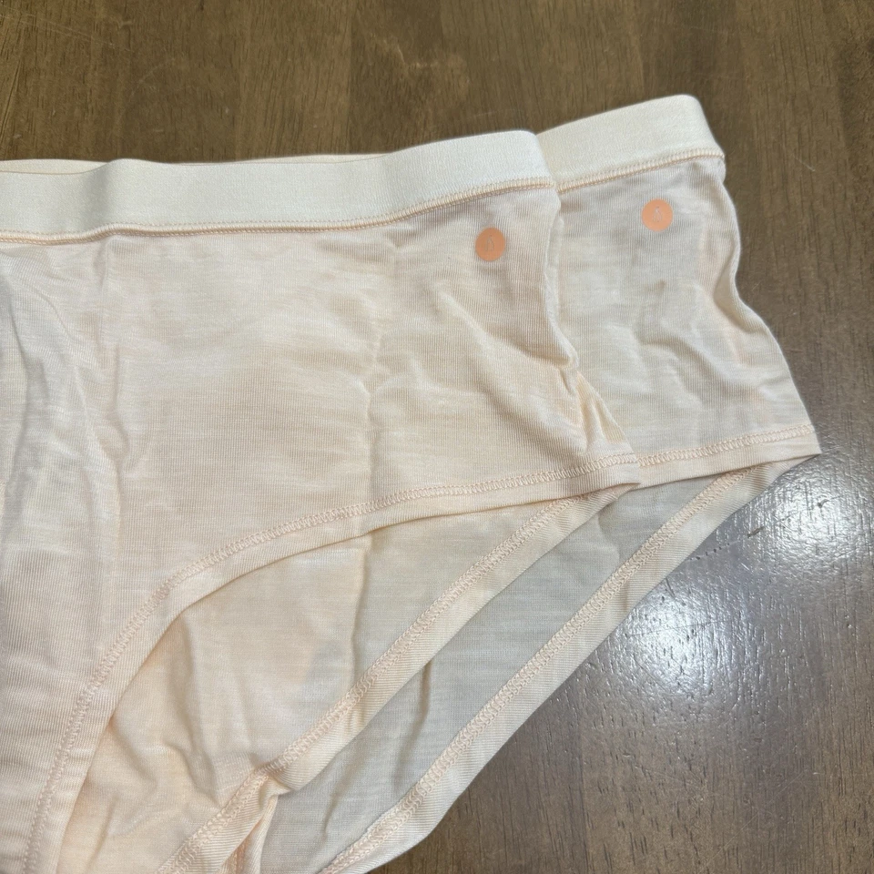 NUEVO CON ETIQUETAS Allbirds Trino Shortie Bragas Talla Pequeña Melocotón Naranja Lana Merino Conjunto de 2 Foto 4 de 4