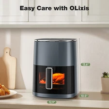 OLIXIS 6.34QT Air Fryer with Viewing Window | Large Capacity, Non-Stick