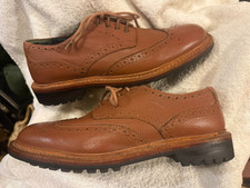 MENS BARBOUR WAX GRAIN LEATHER BROGUE SHOES UK 9