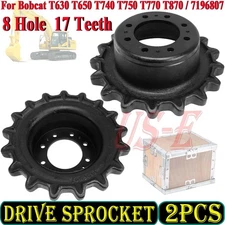 2PCS Drive Sprocket 8 Hole Dual Speed 7196807 For Bobcat T630 / T650 T750 T770