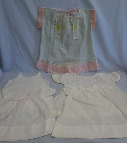 Lot OF 5 Victorian Antique Vintage Baby Infant Dress Gown Slip Cotton AS IS