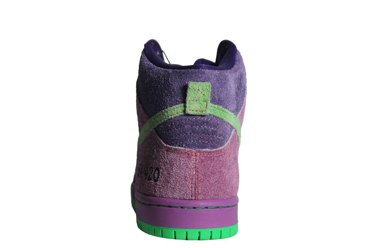Nike SB Dunk High Pro Reverse Skunk Purple Green Number 54 Nike SB Dunk High Pro Reverse Skunk Purple Green Number 54