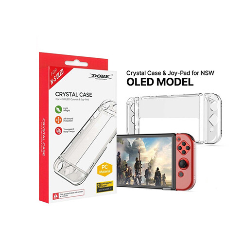 Nintendo Switch OLED Protective Cover Shock Absorption Hard Crystal Case DOBE - Afbeelding 1 van 6