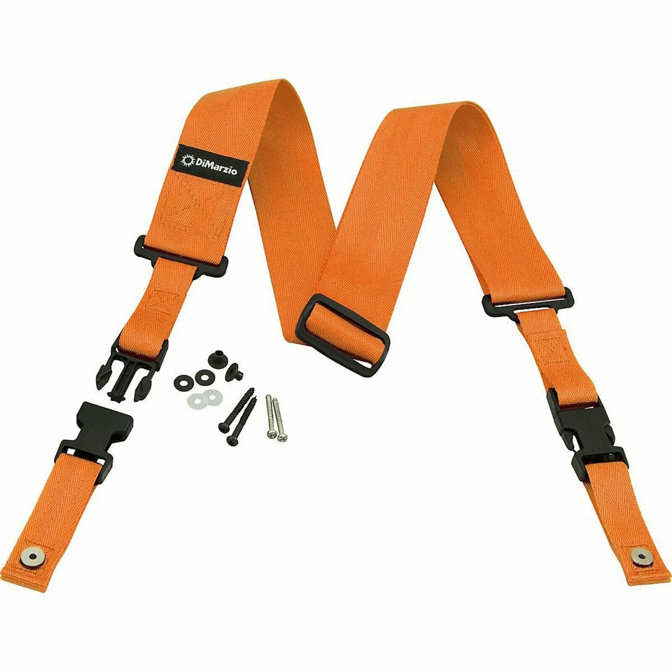 NUEVO Correa de guitarra DiMarzio DD2200OR 2 pulgadas de nailon ClipLock liberación rápida - NARANJA Foto 2 de 2