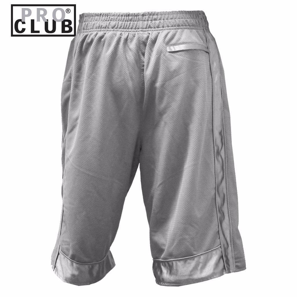 NEW Pro Club Basketball Shorts Mesh/Lined No Pocket Satin Trim Lg-7XL Lt  Grey