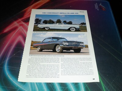 シボレー　インパラ　ベルエア　GM エレクトリックアイ　1962 1961 Original 1961 Chevrolet Impala SS and 409 1962 Bel Air 409 Z11