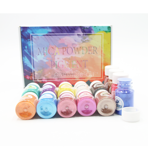 12/24 Colors Natural Mica Powder DIY Epoxy Resin Craft For Resin River Table AU - Picture 8 of 14