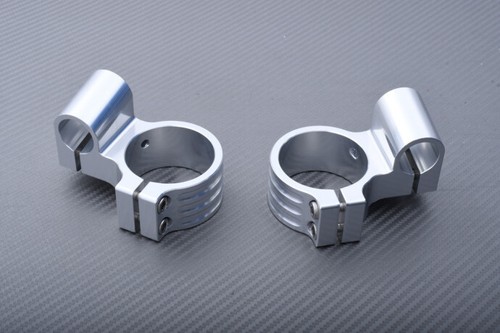 Silver Pair High Rise Clip-on Handlebars 35mm YAMAHA XS-400 J/K Maxim 1982-1983 - Picture 10 of 10