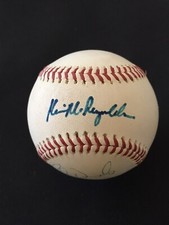 1990’S METS STARS SIGNED AUTOGRAPHED BASEBALL (4) JOHN FRANCO, KEVIN McREYNOLDS+