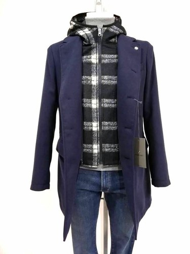 GIUBBINO CAPPOTTO UOMO MANUEL RITZ ORIGINAL 2532C4578 183733 BLU AI NUOVO - Picture 2 of 3
