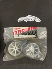 TRC Vintage RC Car Part # 1737 Mounted Front Tires and Wheels Aero 1/10th Black