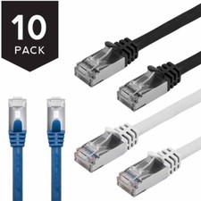 Cat7 Shielded Ethernet Network Patch Cable Category 7 RJ45 26 AWG 10-Pack 