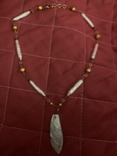 Vintage Southwestern Stick Pearls Gold Filled  Mother Pear Necklace 16 In