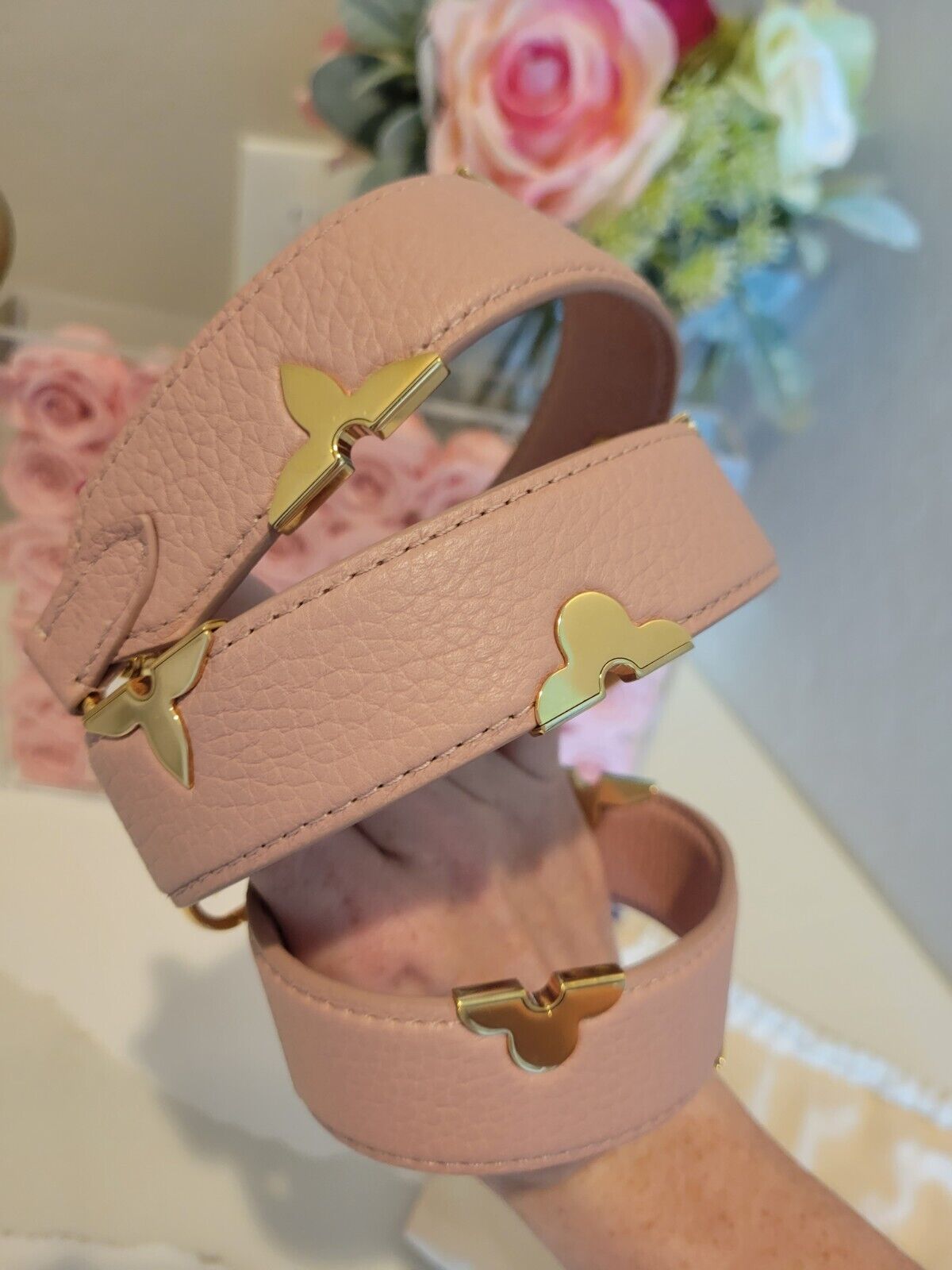 SO RARE! Louis Vuitton Pink Leather Iris Bandouli… - image 7