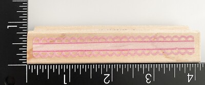 Hero Arts Double Scalloped Ribbon Border F3449 Wood Mounted Rubber Stamp