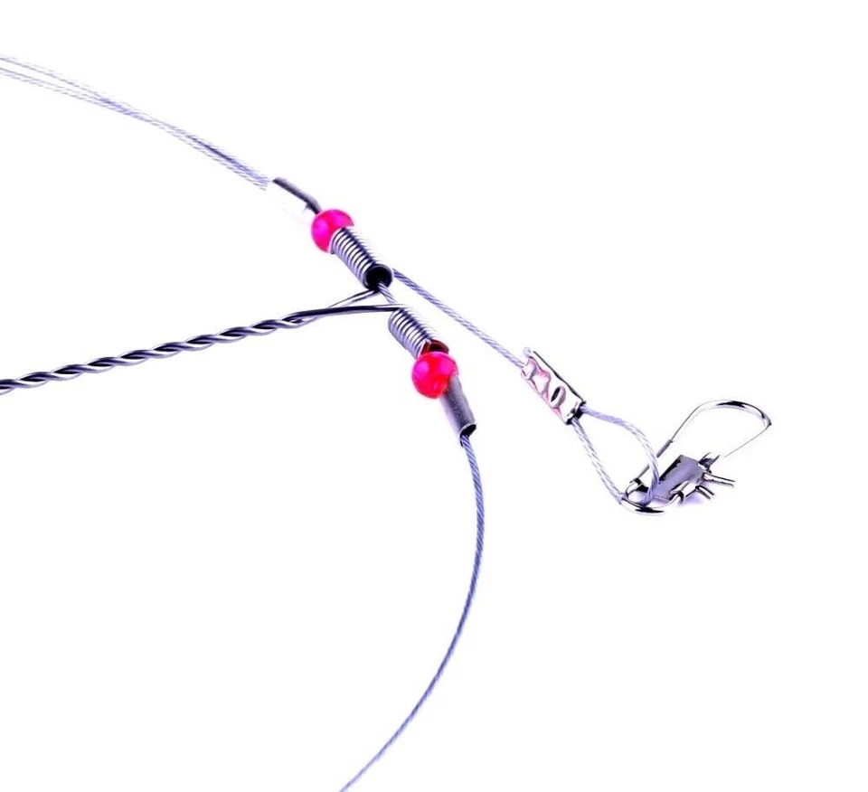10/20 Pack Top Bottom Rig Stainless Steel Wire Trace Leader Snap Swivel:1-5 Arms - Image 3 of 4