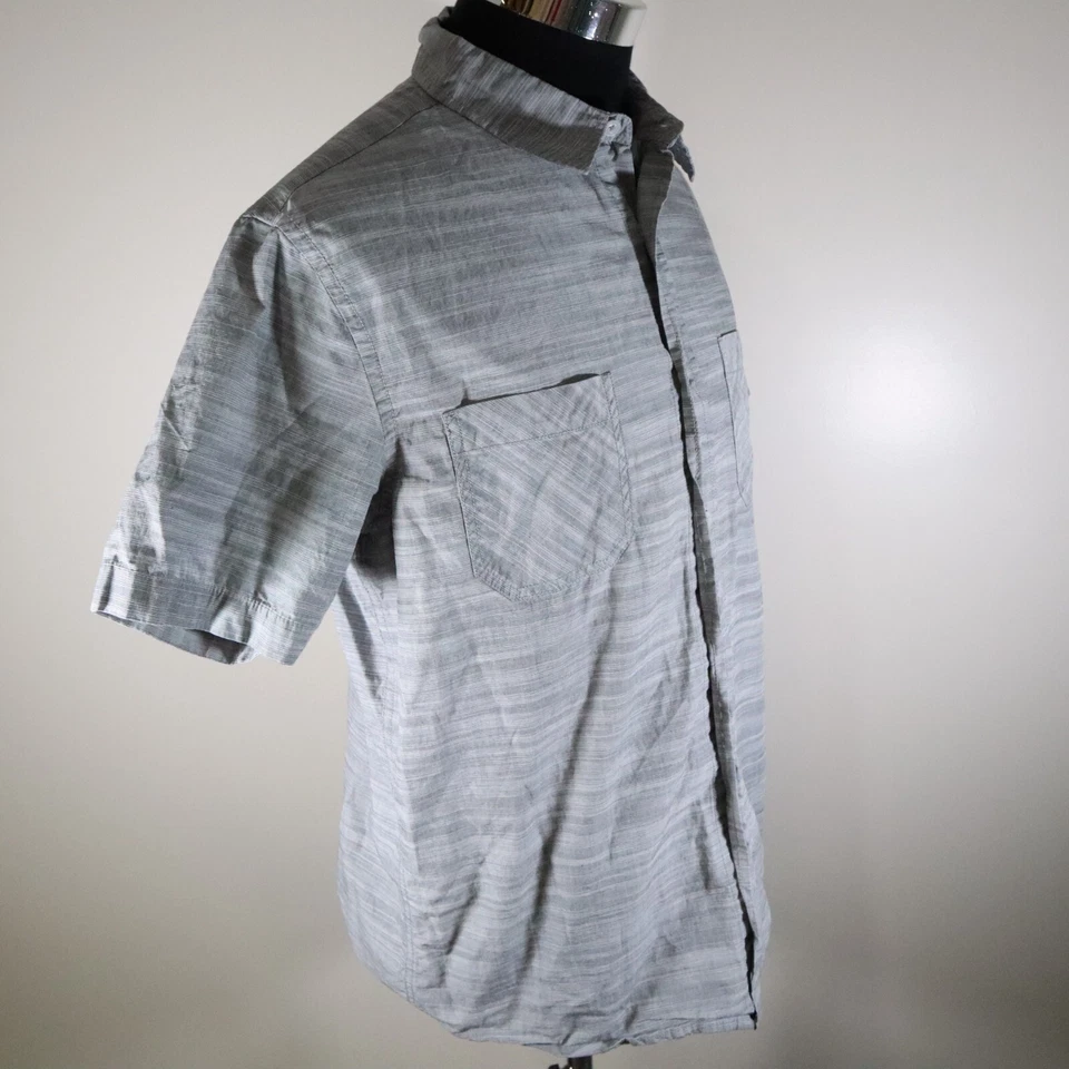 Hawk Shirt Mens XL Casual Pocket Button Up Gray Short Sleeve - Image 3 of 4