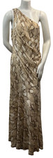 Lauren Ralph Lauren Dress Womens Size  10 Tan Snake Print One Shoulder New