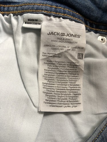 Jack And Jones Slim Glenn Blue Denim Jeans Size 36 in - Picture 9 of 11