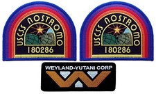 ALIEN Movie Weyland Nostromo USCM Crew Costume 3 patch set size 3.5"- 4"