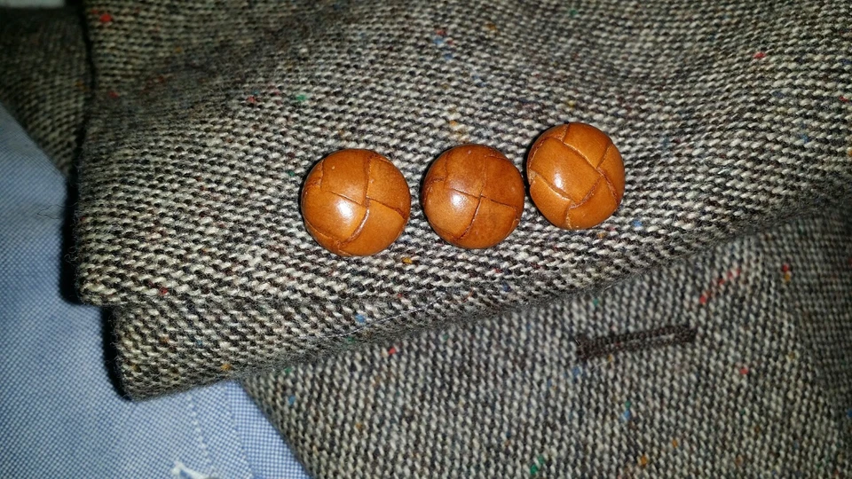 Blazer Abrigo Deportivo Vintage 40R Colorido Marrón Tweed Caza Codo Parche Chaqueta Foto 3 de 4