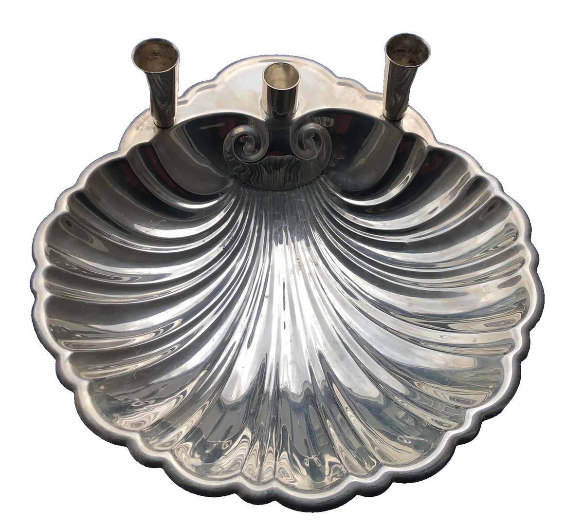 【Sheffield Silver Co.】 ワイントレー 35cm The Sheffield Silver Co.Clam shell footed serving dish w